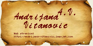 Andrijana Vitanović vizit kartica